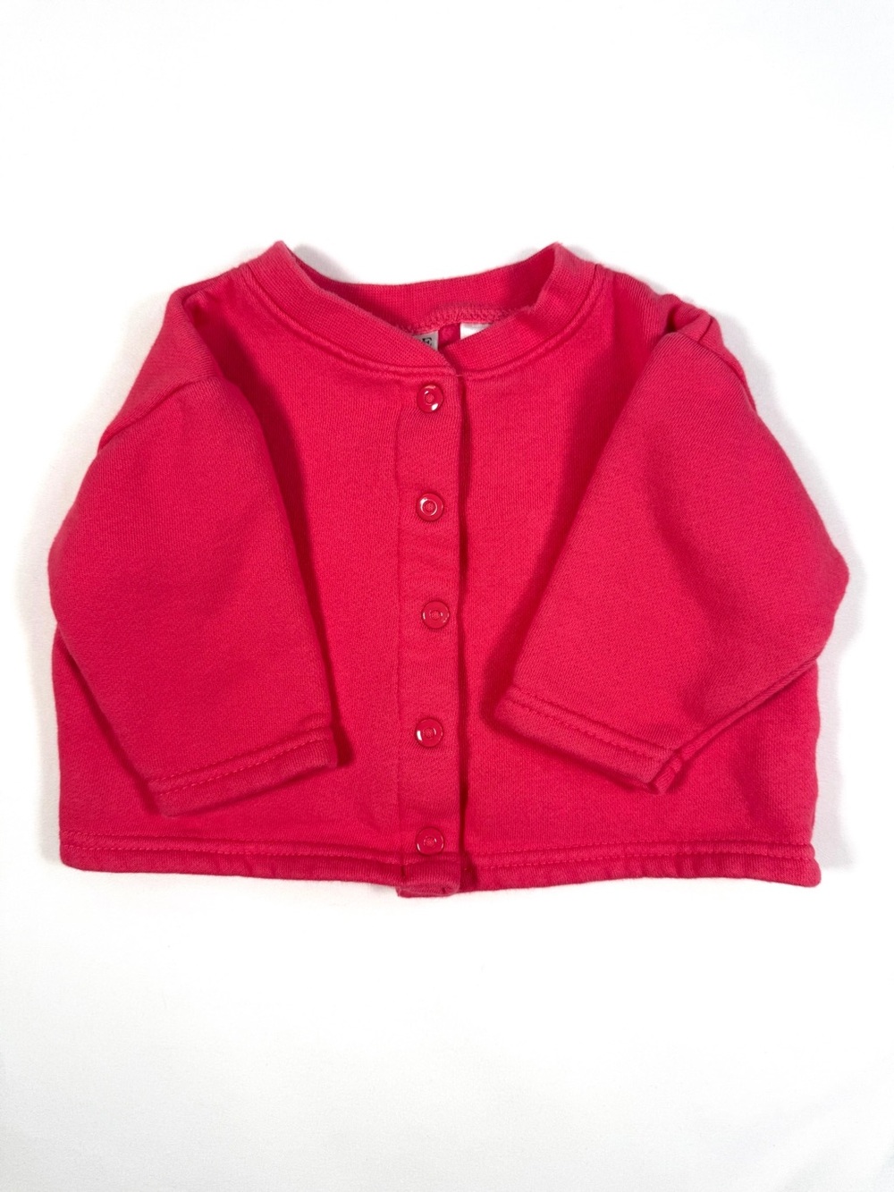 VINTAGE THE PLACE Baby Girls Pink Fleece Cardigan Y2K Sweater 6-12M 90s-2000